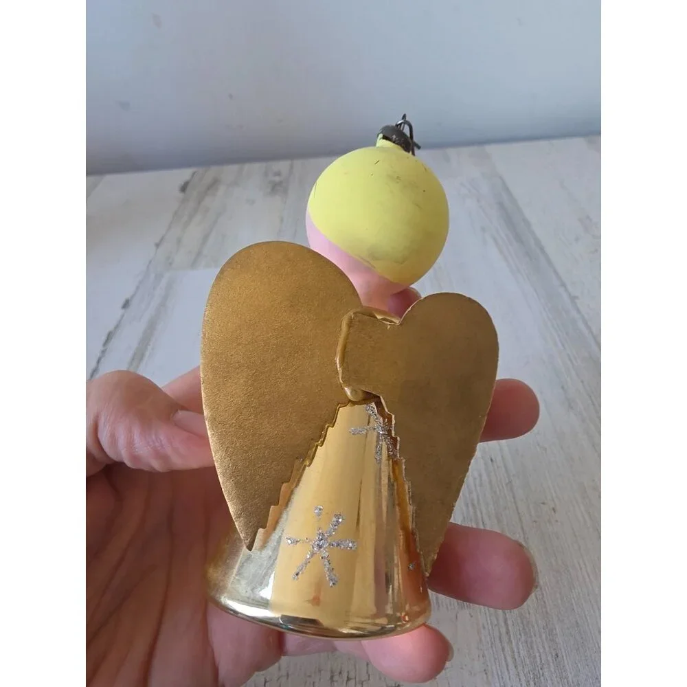Antique Italian Angel cheer up glass ornament Xmas‎ tree